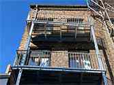 Balconies with steel construction and steel railing