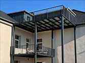 Balconies with steel construction and steel railing