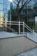 Stainless steel balustrade with tubular, double handrail