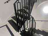 Steel balustrade for winder stairs