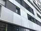 Alucobond facade panels mounted on support frames made of aluminum profiles