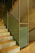 Stainless steel glass balustrade with satin glass infill