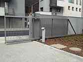 Cantilever sliding gate with palisade infill from galvanized steel