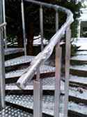 Railing with stainless steel handrail and posts