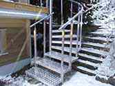Stainless steel spiral stairs with steps from aluminum sheet