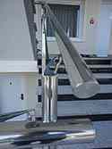 High polished stainless steel tubular handrail