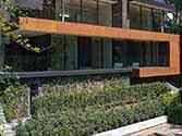 side jutty and rands of lower and upper terraces cladded with corten panels