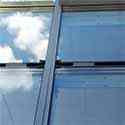 glass and Alucobond panels fixed with aluminum profiles
