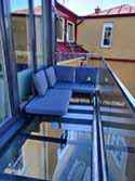 glass flooring, frameless glass balustrade with mounting profile from aluminum