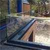 frameless glass balustrade with aluminum mounting profile