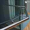 handrail mounted to self-supporting glass panels using stainless steel handrail supports and standoffs