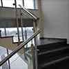 stainless steel glass balustrade on stairs