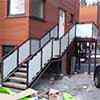 steel balustrade with glass filling on stairs