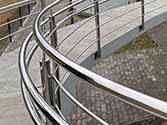 handrail, posts and horizontal rods from stainless steel profiles
