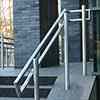 stainless steel rail balustrade on stairs