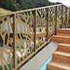 steel balustrade with filling from perforated aluminum sheets