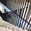 galvanized steel, powder painted stair balustrade on stairs