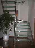 winder stairs from stainless steel with steps from glass