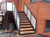 steps and landings covered with wooden boards