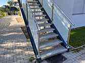steel staircase, steps from aluminum sheet