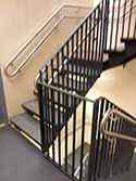 steel balustrade with handrails from stainless steel pipe