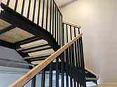 cheek beams and railing from painted steel