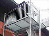 steel railing with handrail from stainless tube