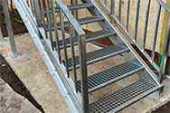 beams made from steel profiles, steel railing