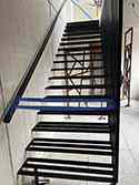 stairs with frames from painted steel profiles