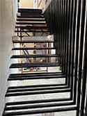 stairs with frames from painted steel profiles