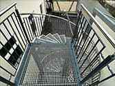 landings and steps with steel grid flooring