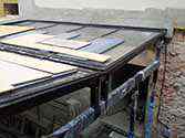 glass roof with double glazing installed on steel supporting structure