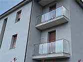 Balcony steel glass railing with stainless handrail and posts