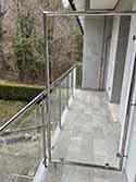 Glass partition with stainless steel frame