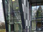 Stainless steel glass balustrade in stairwell