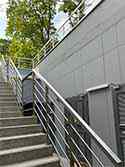 Stainless steel rod balustrade on stairs