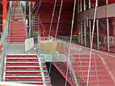 Frameless glass balustrade on stairs and balconies